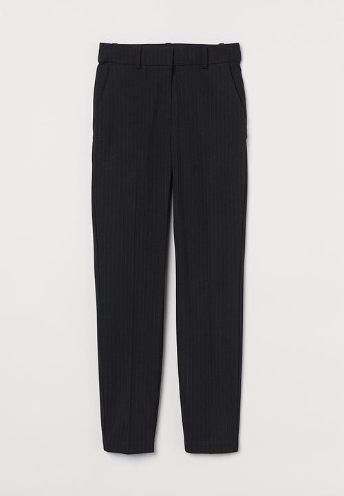 H&M - Cigarette trousers - dark blue/pinstriped