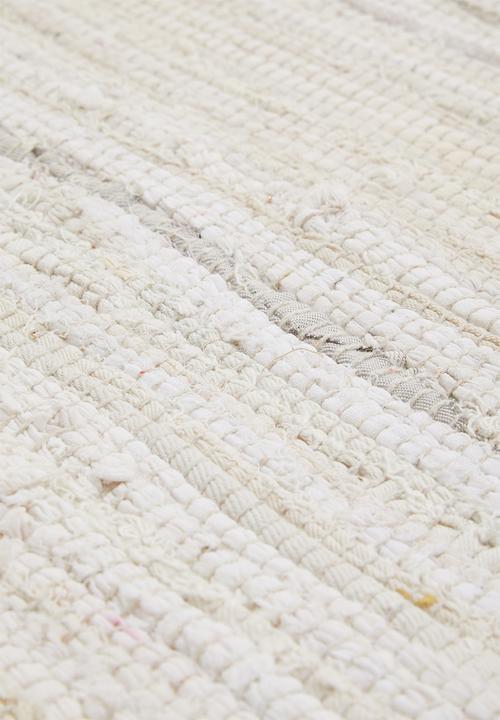 Sixth Floor - Recycled chindi rug - plain cream multi