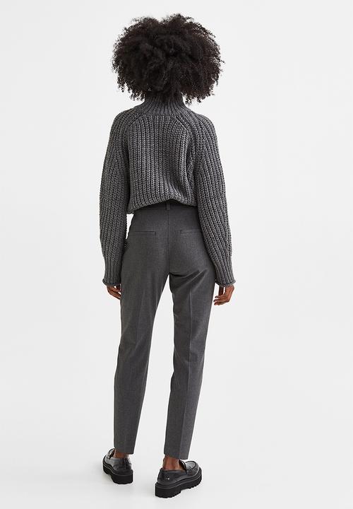 H&M - Cigarette trousers - dark grey marl