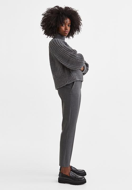 H&M - Cigarette trousers - dark grey marl