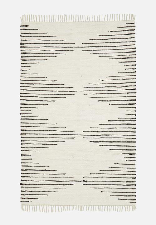 Sixth Floor - Recycled chindi rug - diamond black