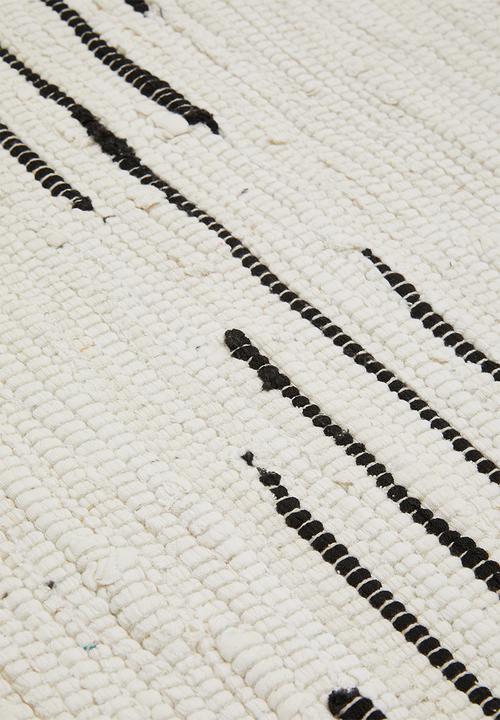 Sixth Floor - Recycled chindi rug - diamond black