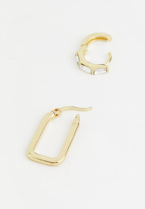 Rubi - Premium ear stack gold plated - gold plated rectangle