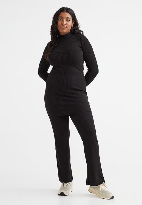 H&M - Ribbed jersey dress - black 