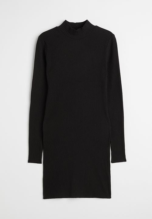H&M - Ribbed jersey dress - black 