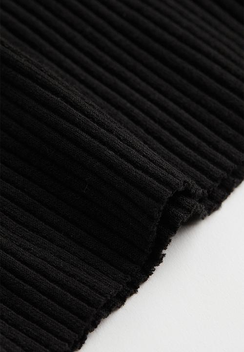 H&M - Ribbed jersey dress - black 