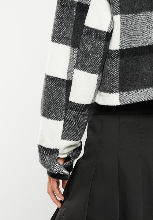 dailyfriday - Crop check shacket - black check