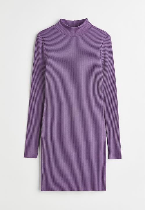 H&M - Ribbed jersey dress - purple