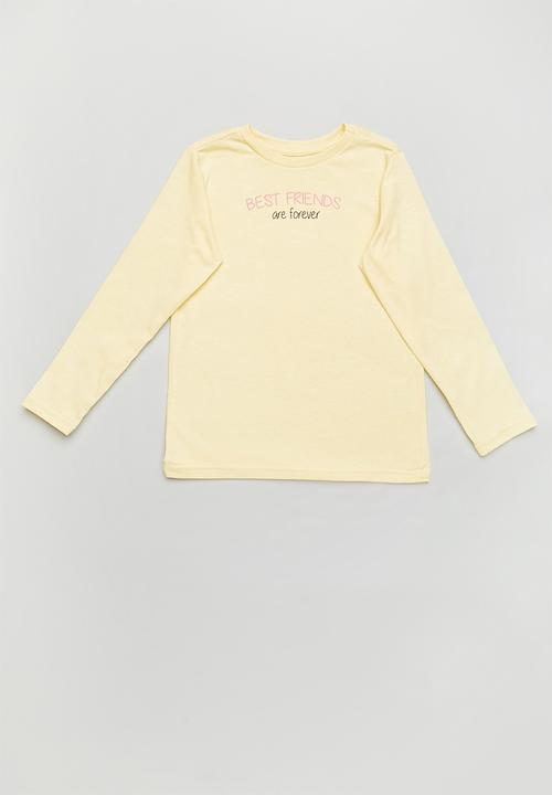Superbalist - Girls 2 pack graphic tees - white & yellow
