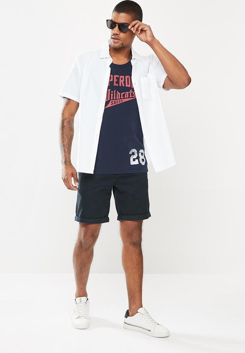 Superdry. - Collegiate graphic vest - nautical navy