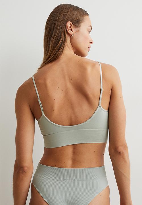 H&M - Seamless bralette - light sage green