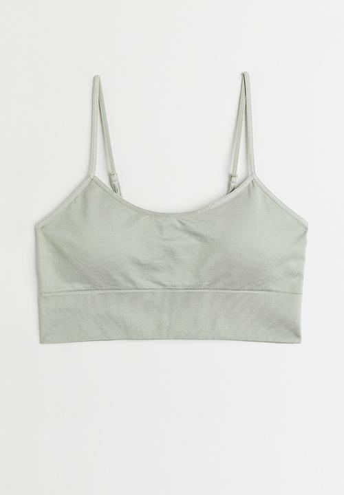 H&M - Seamless bralette - light sage green