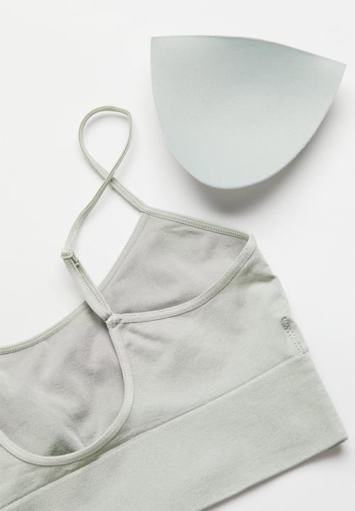 H&M - Seamless bralette - light sage green