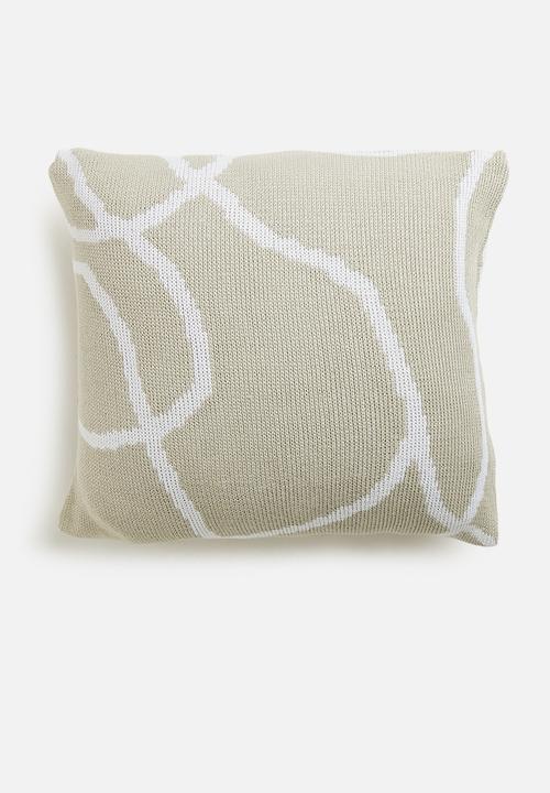 Sixth Floor - Spag knit cushion cover - grey