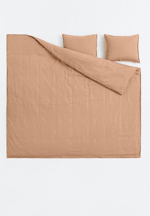 H&M - Linen double/king duvet cover set - beige