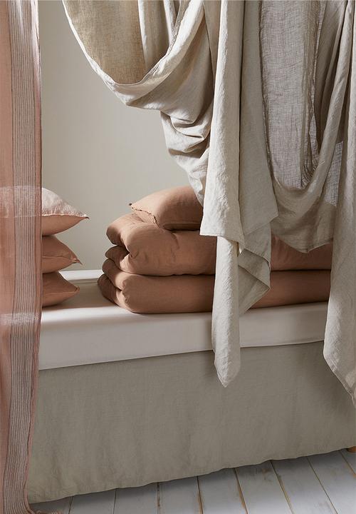H&M - Linen double/king duvet cover set - beige