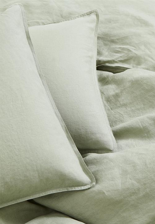 H&M - Linen duvet cover set - sage green