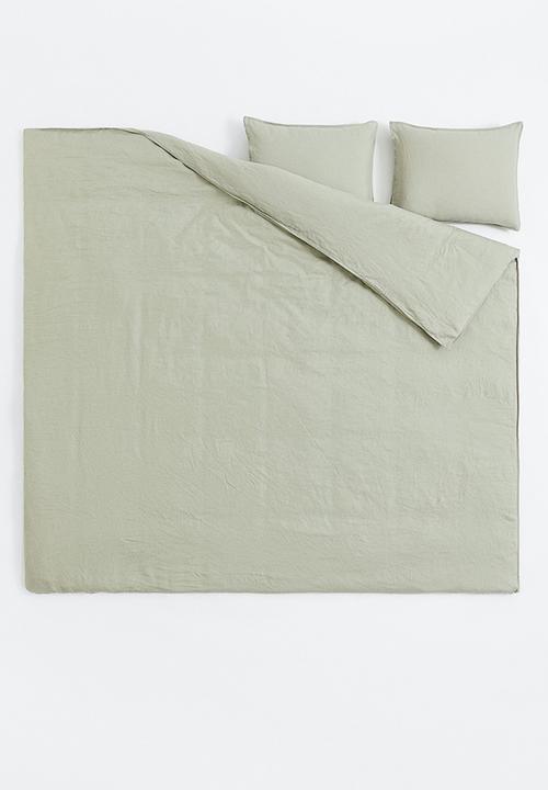 H&M - Linen duvet cover set - sage green