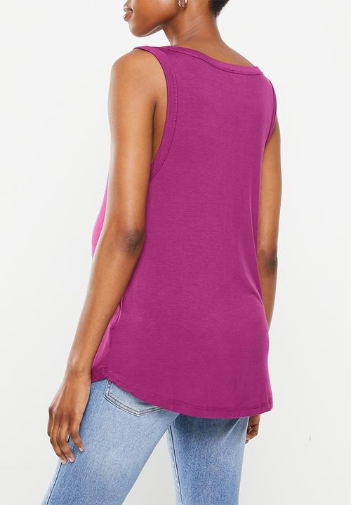 Cotton On - maternity everyday girlfriend tank - raspberry purple