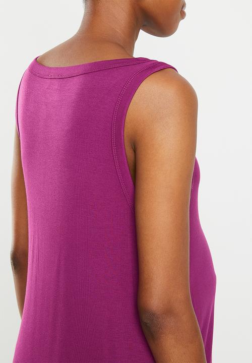 Cotton On - maternity everyday girlfriend tank - raspberry purple