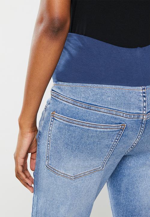 Cotton On - maternity super stretch jean over belly - rain blue