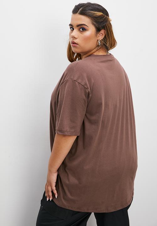 Blake - Oversized city graphic tee - choc