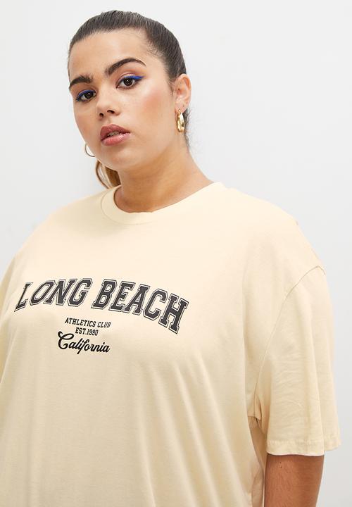 Blake - Oversized city graphic tee - stone