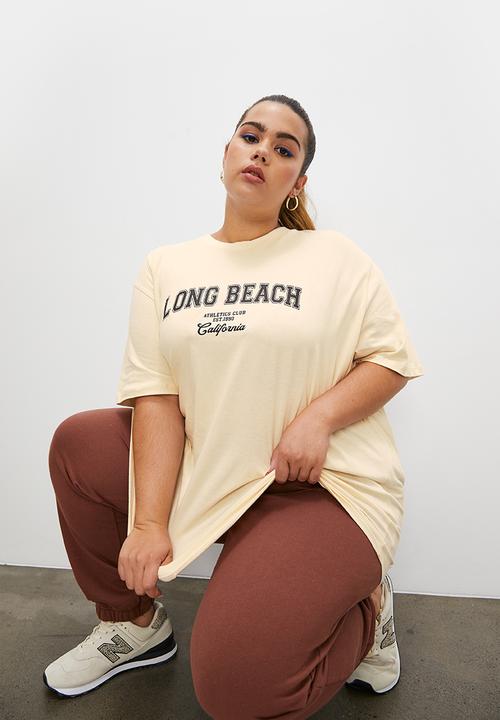 Blake - Oversized city graphic tee - stone