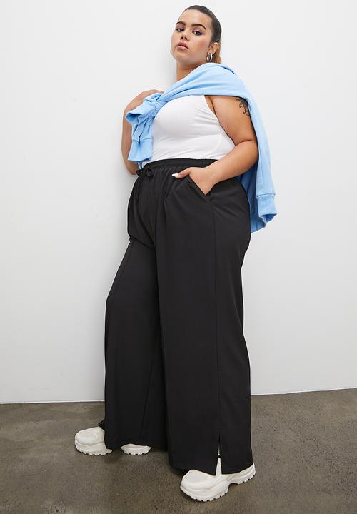 Blake - Side slit wide leg - black