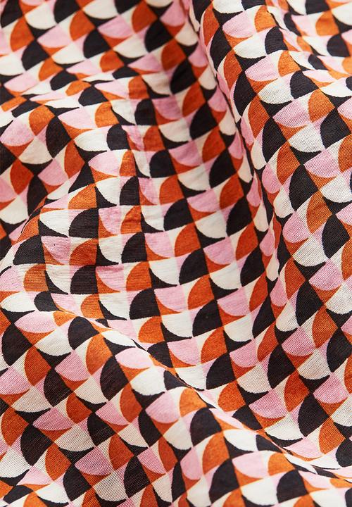 H&M - Balloon-sleeved crêpe dress - pink/patterned