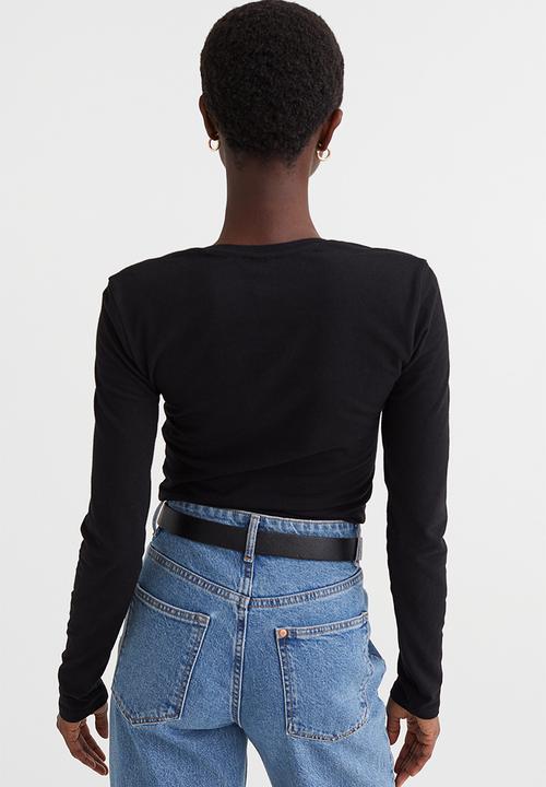 H&M - Long-sleeved jersey top - black