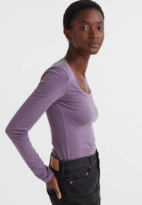 H&M - Long-sleeved jersey top - purple