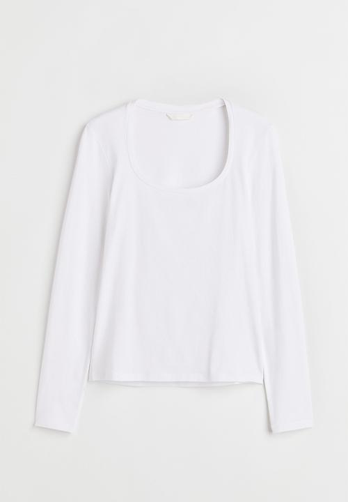 H&M - Long-sleeved jersey top - white