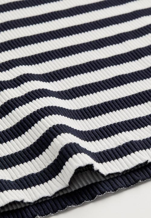 H&M - Ribbed top - black/white striped