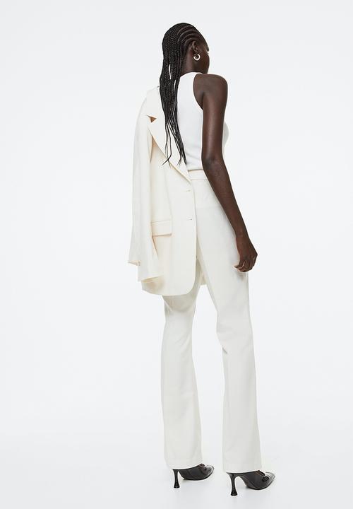 H&M - Flared tailored trousers - natural white