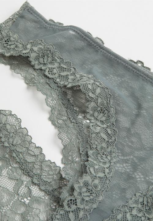 H&M - 2 Pack brazilian briefs - grey-green