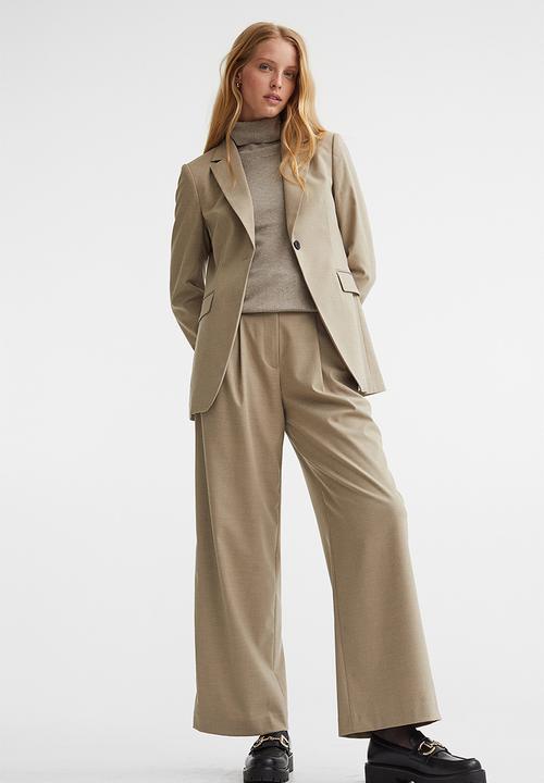 H&M - Fine-knit polo-neck jumper - greige