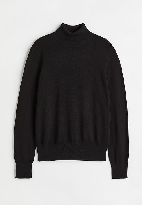 H&M - Fine-knit polo-neck jumper - black