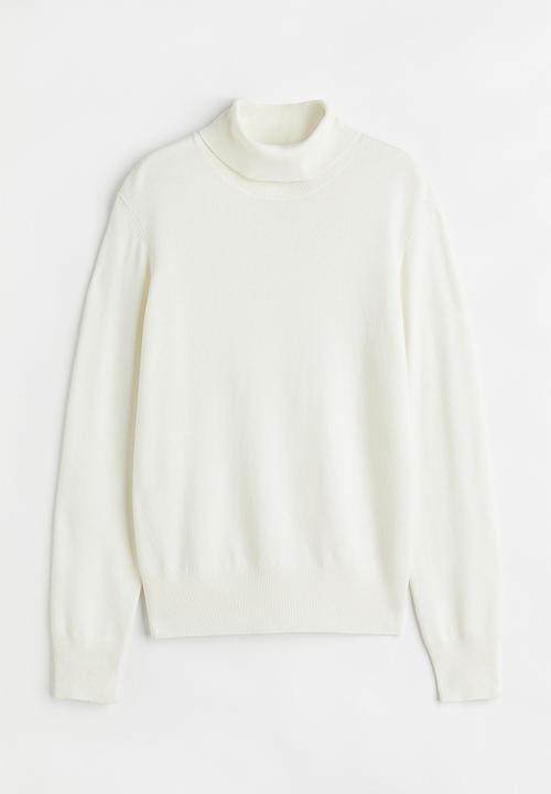H&M - Fine-knit polo-neck jumper - white