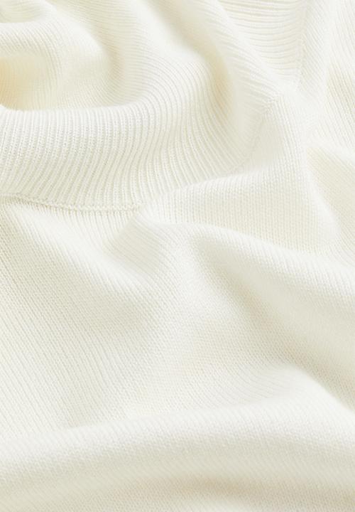 H&M - Fine-knit polo-neck jumper - white
