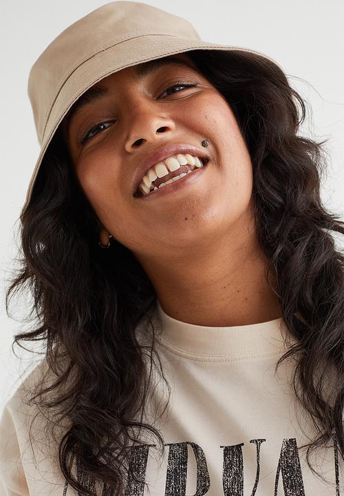 H&M - Oversized printed T-shirt - light beige/nirvana