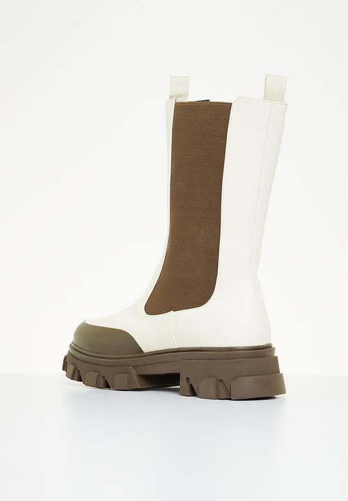 Public Desire - Kira chelsea boot - cream & beige