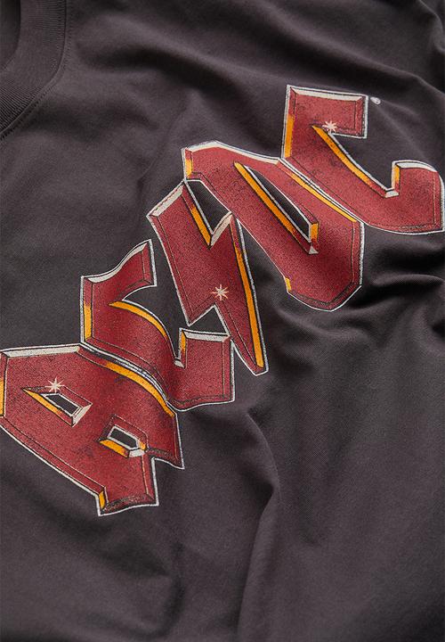 H&M - Oversized printed T-shirt - dark grey/ac/dc