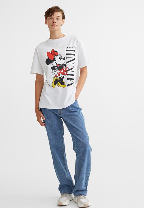 H&M - Oversized printed T-shirt - white/minnie mouse