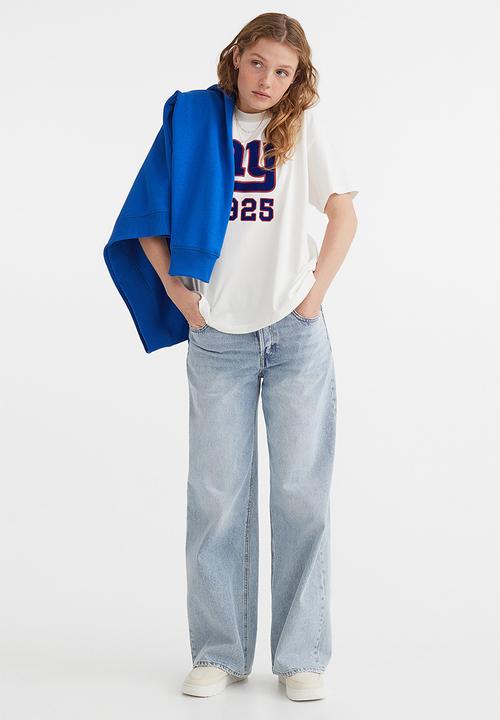 H&M - Oversized printed T-shirt - cream/nfl