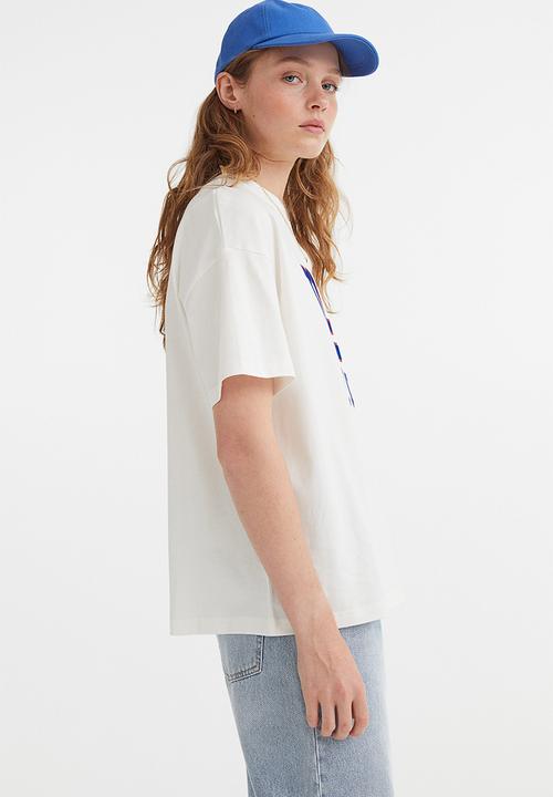 H&M - Oversized printed T-shirt - cream/nfl