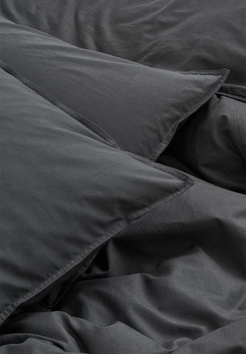 H&M - Double/king size cotton duvet cover set - grey