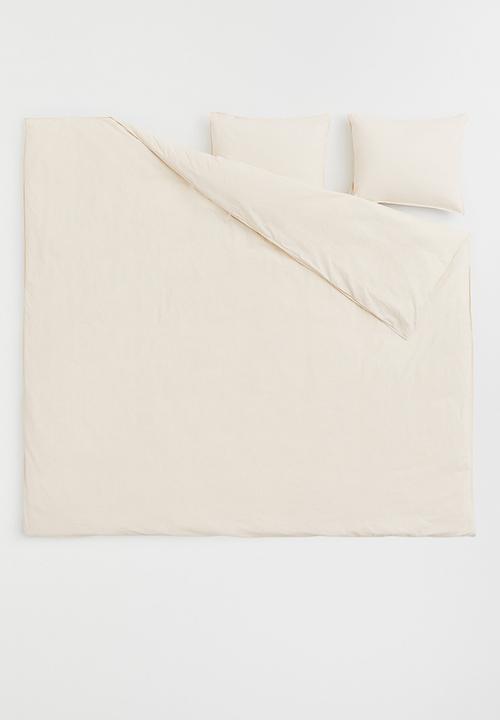 H&M - Cotton duvet cover set - light beige