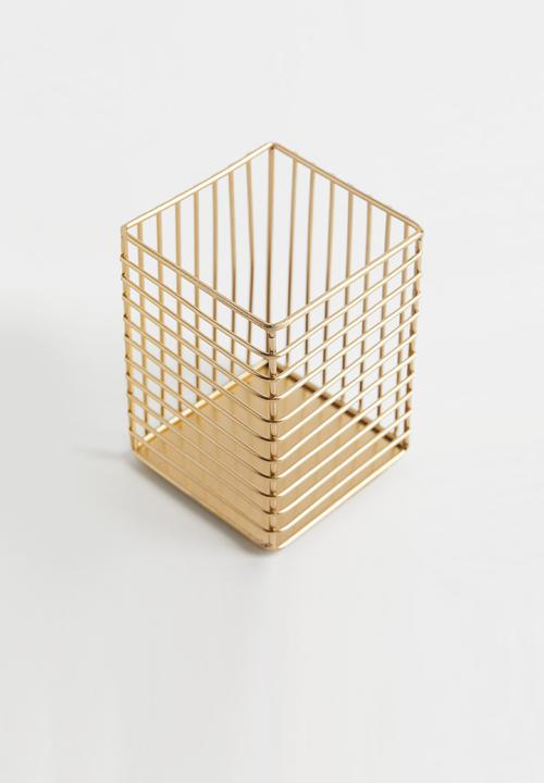H&M - Metal wire basket - gold