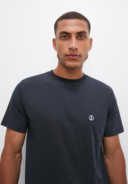 Lark & Crosse - Allover printed pattern crew neck tee - black